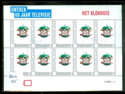 NEDERLAND * ONTDEK 60 JAAR TELEVISIE * HET KLOKHUIS * PERSOONLIJKE POSTZEGELS * BLOCK * POSTFRIS GESTEMPELD (BLOK 125) - Timbres Personnalisés