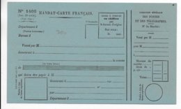 1890 - MODELE RARE De MANDAT CARTE FRANCAIS NEUF - Otros & Sin Clasificación