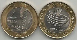 Argentina 2 Pesos 2012. MALVINAS High Grade - Argentine