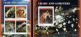 Sierra Leone 2019, Animals, Crabs And Lobsters, 4val In BF +BF - Schalentiere