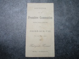 Souvenir De Première Communion De Radégonde REMAUD Faite En L'Eglise Saint-Pierre - Poiré-sur-Vie