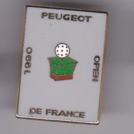 Pin's   TENNIS GRAND PRIX OPEN PEUGEOT 1990 SIGNE ARTHUS BERTRAND - Tennis