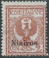1912 EGEO NISIRO AQUILA 2 CENT MH * - RB30-2 - Egeo (Nisiro)