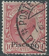 1912 EGEO PISCOPI USATO EFFIGIE 10 CENT - RB25-2 - Aegean (Piscopi)