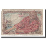 France, 20 Francs, 1942, 1942-05-21, B+, Fayette:13.02, KM:100a - 20 F 1942-1950 ''Pêcheur''