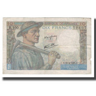 France, 10 Francs, 1945, 1945-04-26, TTB, Fayette:08.14, KM:99e - 10 F 1941-1949 ''Mineur''
