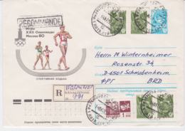 Soviet 1980 Olympic Games Moscow - Upfranked  Registered Postal Stationary  (G104-49) - Verano 1980: Moscu