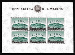 1961 San Marino Saint Marin EUROPA CEPT FOGLIETTO Di 6v. MNH** EUROPE BF Souvenir Sheet - Blocchi & Foglietti