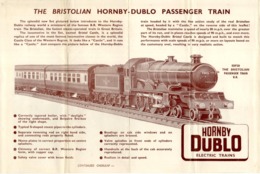 Catalogue HORNBY 1959 DUBLO Leaflet The Bristolian Passenger Train - Anglais