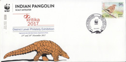 India  2017  WWF  Indian Pangolin  Scaly Anteater  Special Cover  # 23827   D Inde  Indien - Other & Unclassified