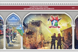 Djibouti 2018, Djibouti Firefighters, Flag, BF - Francobolli