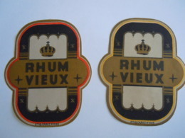 Etiket Etiquette 2 Rhum Vieux Form. 8 X 9,8 Cm - Other & Unclassified