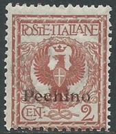 1917-18 CINA PECHINO AQUILA 2 CENT MNH ** - RB30-7 - Pekin