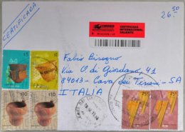 2011 Argentina - Cultura $10 $5 $1 25c - Used Stamps On Registered Cover To Italy - Cartas & Documentos