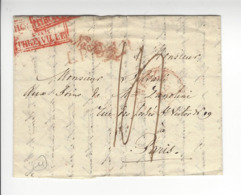 MARQUE ENTREE HOLLANDE PAR THIONVILLE LE PREFET 1836 ( VOIR CORRESPONDANCE )POUR PARIS /FREE SHIPPING REGISTERED - Entry Postmarks