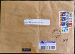 2016 Brasil - Manicure Rs 1.00 Costureira 0.05 Marketing Rs 2.00 - Stamps On Priority Registered (label) Cover To Italy - Storia Postale