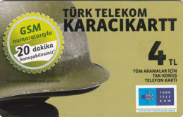 TURKEY - Karacı Kart (Soldier Cards) ,Ekim 2014, Gemplus - GEM5 (Red) ,4₤ Turkish Lira ,06/12, Used - Turchia