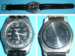 Rare Montre Bracelet Cuir, à Quartz Publicitaire DRAKKAR NOIR Guy Laroche Parfums Parfum - Montres Publicitaires