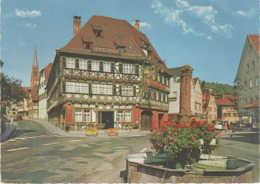 AK Nagold Schwarzwald Hotel Alte Post A Bahnhofstraße Herrenberger Haiterbacher Straße Marktstraße Vorstadtbrunnen - Nagold