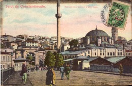 Lettre, Carte, Salut De Constantinople Galata Pour La France, 1909          (bon Etat) - Covers & Documents