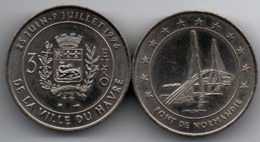 Le Havre : 3 Euros 1996 - Pont De Normandie & Armoiries - Scan Recto-verso - Euros Des Villes