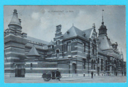 CPA TURNHOUT ( Carte Bleue ) La Gare - Station - Animée (attelage Chien) - Circulée En 1908 - TB état - 2 Scans - Turnhout