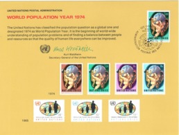 U.N. New York / UNO New York: World Population Year 1974, FDI-Maximumkart, S. Scan - Maximum Cards