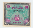 France 10 Francs 1944 AUNC CRISP Banknote P 116 - 1944 Drapeau/Francia