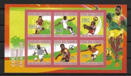 UNION DES COMORES 2010 FOOTBALL  YVERT N°1987/92 NON DENTELE   NEUF MNH** - Coppa Delle Nazioni Africane