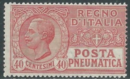 1925 REGNO POSTA PNEUMATICA 40 CENT MNH ** - RB28-8 - Poste Pneumatique