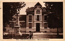 CPA PORCHEVILLE - Mairie Et Monument (246534) - Porcheville