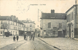 CPA 91 Essonne Longjumeau La Poste Bazar Epicerie Crémerie Pharmacie - Longjumeau