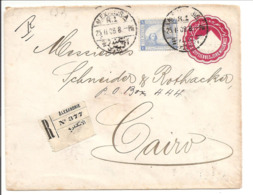 Registered Stationary Alexandrie 25.11.08 TPO Cairo-Alexandria - 1866-1914 Khedivaat Egypte