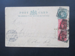 GB 1902 Ganzsache Mit 2 Zusatzfrankaturen Von London Nach Köln Mit Ak Stempel Cöln (Rhein) 1 - Covers & Documents