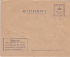 SWEDISH MILITARY PREPAID COVER  COUVERTURE PREPAYE MILITAIRE SUEDOISE CUBIERTA MILITAR PREPAGO - SWEDEN SUEDE SCHWEDEN - Militaire Zegels