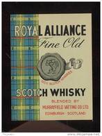 Etiquette Scotch Whisky    -   Royal Alliance  -  Ecosse - Whisky