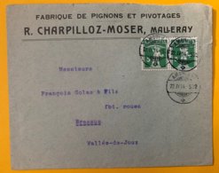 9143 - Lettre Fabrique De Pignons Et Pivotages R.Charpilloz-Moser Malleray Ambulant 522 22.04.1914 Avec Contenu - Horlogerie