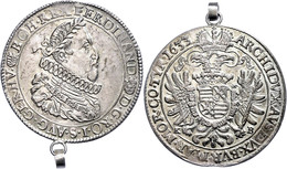 Taler, 1633, Ferdinand II., Kremnitz, Dav. 3129, Mit Altem Henkel, Randfehler, Vz.  Vz - Austria