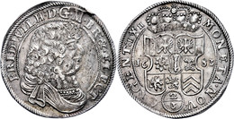 2/3 Taler, 1683, Friedrich Wilhelm, Minden, Dav. 264, Kl. Schrötlingsfehler, F. Vz. - Sonstige & Ohne Zuordnung