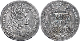 2/3 Taler, 1692, Friedrich III., LCS, Dav. 270, Kl. Schrötlingsfehler, Ss-vz..  Ss-vz - Andere & Zonder Classificatie