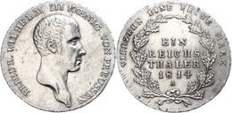 Taler, 1813, A, Friedrich Wilhelm III., AKS 11, J. 33, Rand Min. Bearbeitet, Ss+. - Otros & Sin Clasificación