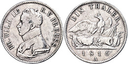 Taler, 1816, Friedrich Wilhelm III., AKS 12, J. 35, Rand Bearbeitet, Rf., Ss.  Ss - Altri & Non Classificati