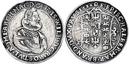 Taler, 1624, Christian Wilhelm, Dav. 5490, Felder Teilweise Geglättet, Schrötlingsfehler Am Rand, Ss.  Ss - Sonstige & Ohne Zuordnung