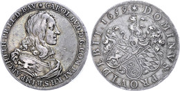 Taler, 1659, Karl Ludwig, Dav. 7153, Schöne Patina, Ss+. - Autres & Non Classés