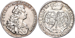 1/6 Taler, 1725, Friedrich August I., IGS, Kahnt 165, Wz. Hsp., Gereinigt, Ss.  Ss - Altri & Non Classificati