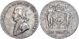 Taler, 1802, A, Friedrich Wilhelm III., Olding 113, Ss.  Ss - Autres & Non Classés