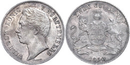 Doppelgulden, 1850, Wilhelm I., AKS 76, J. 72, Wz. Rf., Vz.  Vz - Altri & Non Classificati