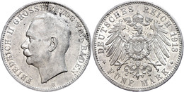 5 Mark, 1913, Friedrich II., Kl. Rf., Vz, Katalog: J.40 Vz - Altri & Non Classificati