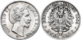 2 Mark, 1883, Ludwig II., Wz. Rf., Vz+., Katalog: J.41 - Other & Unclassified