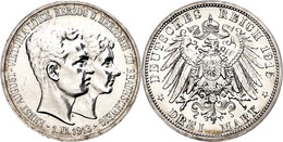 3 Mark, 1915, Ernst August, Zum Regierungsantritt, Variante Ohne "Lüneburg", Wz. Kratzer, Erstabschlag. Selten!, Katalog - Altri & Non Classificati